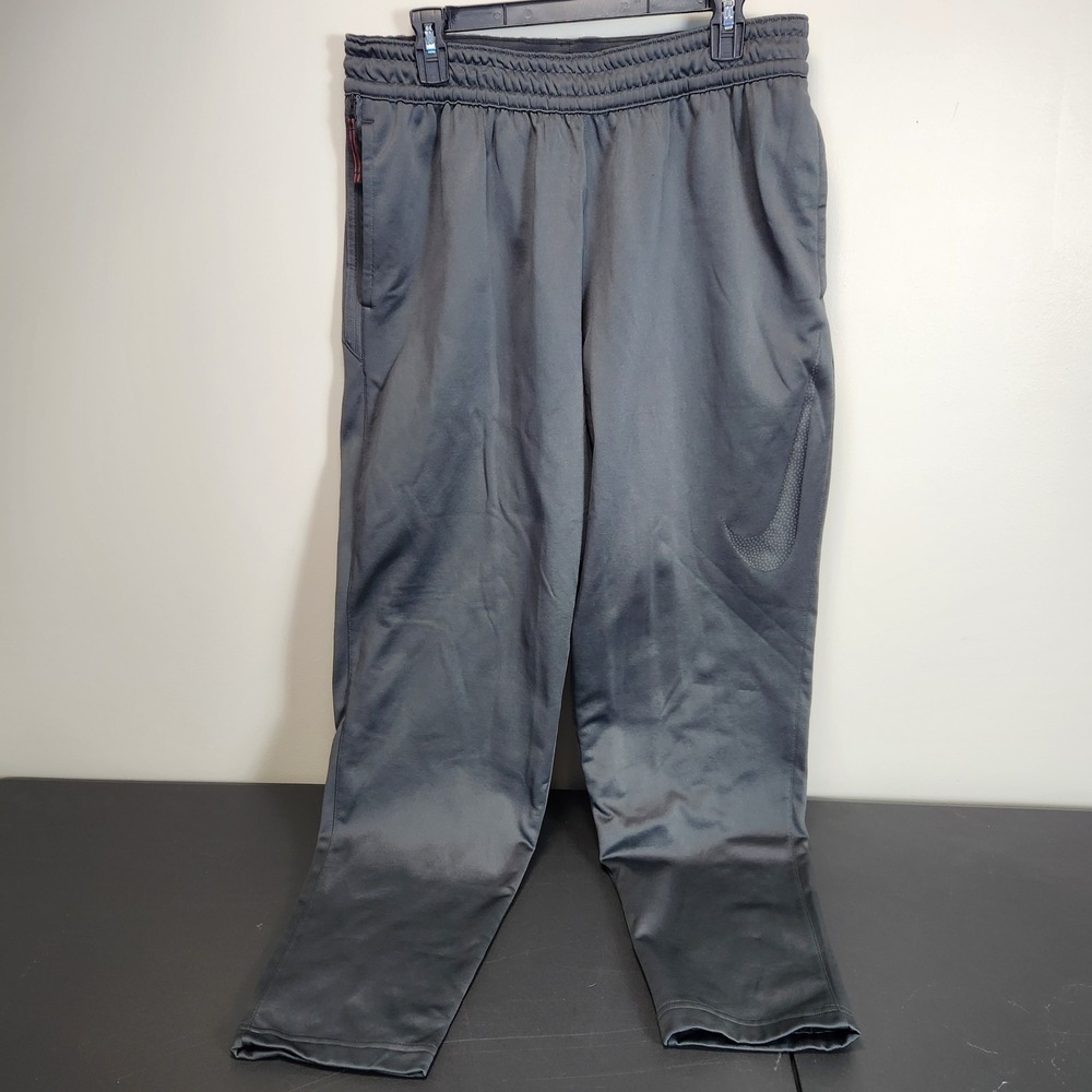 Nike Dri-FIT Therma Training Pants Charcoal Gray Fleece Basketball AQ2715-060 XL